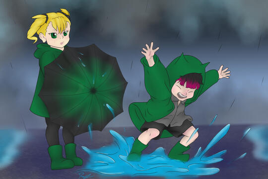 Playing in the Rain: Kikoru and Narumi